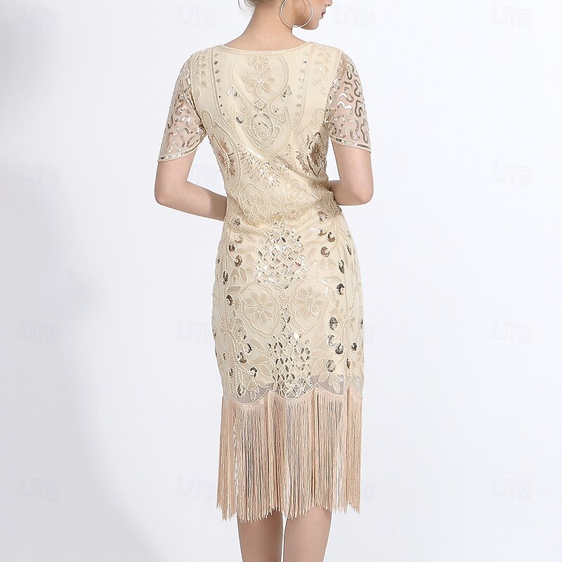 Latin Dance Dress Tassel Pure Color Splicing Women's Performance Training Short Sleeve High Polyester2