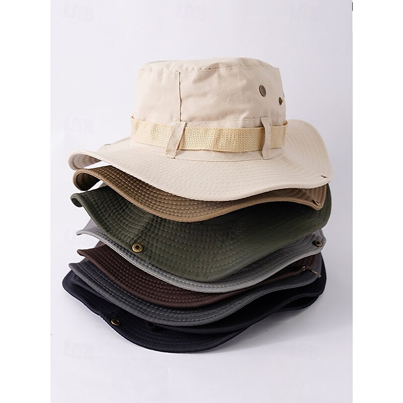 Men's Wide Brim Sun Hat - Foldable Outdoor Wide Brim Hat with Chin Strap, Breathable and UV Protection for Hiking, Fishing, Camping and Hunting4