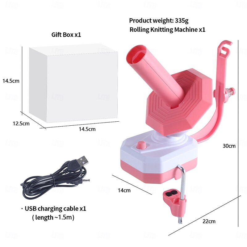 1pc USB-Powered Electric Yarn Winder - Efficient Quick Knitting & Weaving Tool in Pink/Blue - Ideal Gift for Mom on Birthday or Mother's Day2