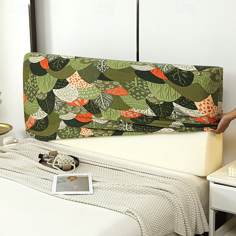 1 PC Splash Proof Headboard Cover knitted Elastic Jacquard Bedside Cover for Bed in Bedroom Easy to Use and Clean Waffle Household Headboard Cover4