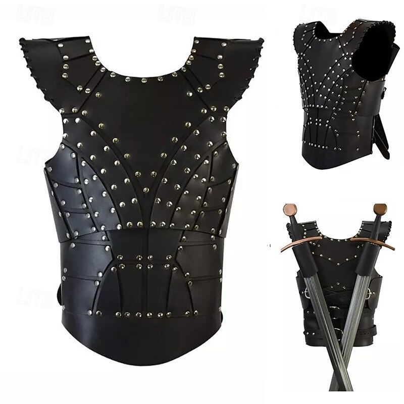 Retro Vintage Medieval Renaissance Corset Armor Masquerade Rivet Fancy Dress Men's Celtic Carnival Masquerade Performance Halloween Masquerade Adults' Corset