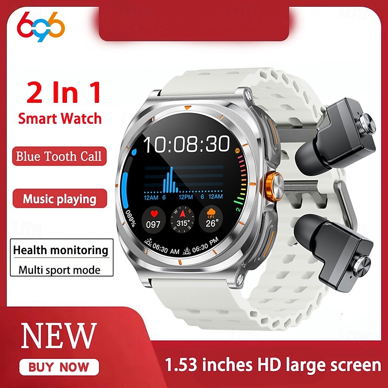 696 GT98 Smart Watch 1.53 inch Smartwatch Fitness Running Watch Bluetooth Pedometer Call Reminder Sleep Tracker Compatible with Android iOS Women Men Hands-Free Calls Message Reminder IPX-0 46mm