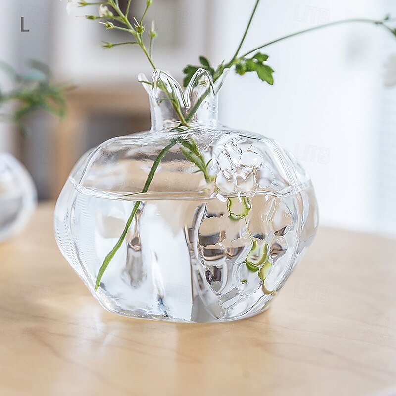 Pomegranate Shaped Glass Vase, Modern Creative Decorative Vase for Living Room, Study, Dining Room, and Wedding Party Decor3