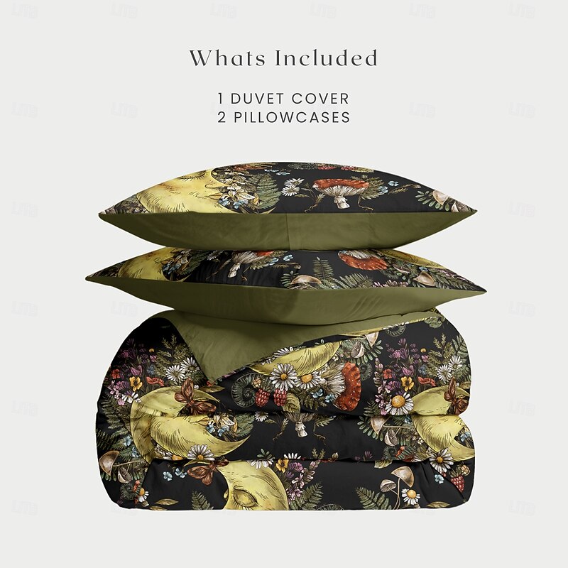 Mandala Bohemian Duvet Cover Full Size Bedding Set Cotton Bed Sets Quilt Cover Soft Lightweight Comforter Cover with 2 Pillowcases for Summer Spring Sun and Moon2