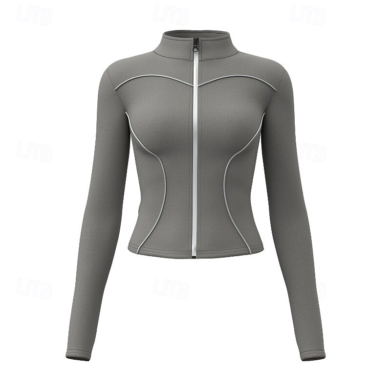 Women's Running T-Shirt Zipper Long Sleeve Tee Tshirt Casual Athleisure Color Block Quick Dry Breathable Gym Workout Walking Jogging Sportswear Activewear Black White Red3