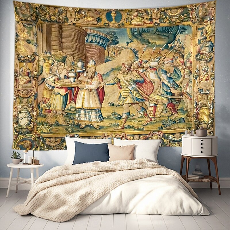 Medieval Tapestry Middle Age Tapestry Wall Art Large Tapestry Mural Decor Photograph Backdrop Blanket Curtain Home Bedroom Living Room Decoration