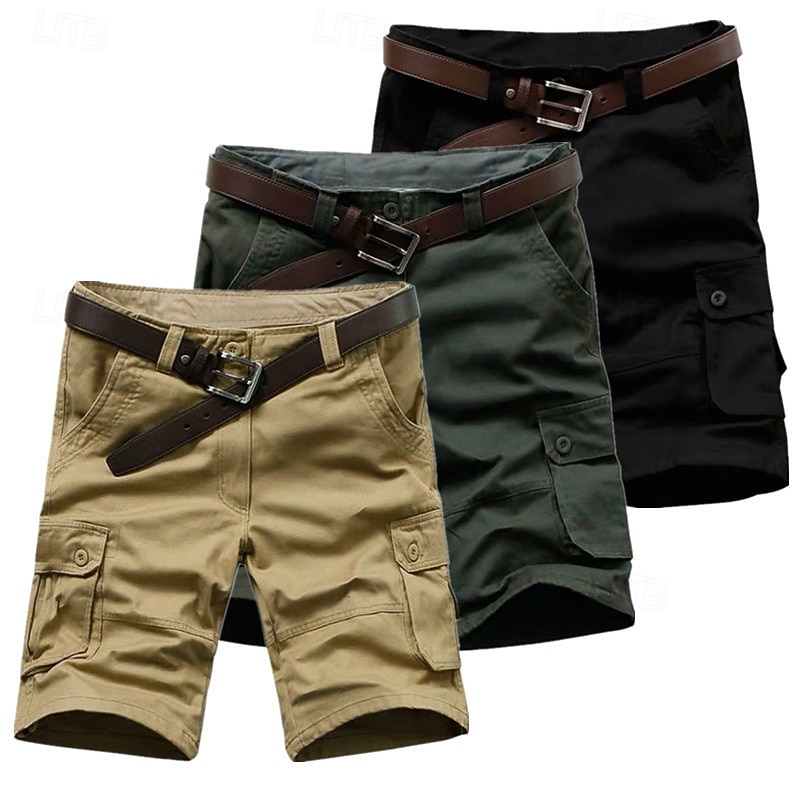 Men's Cargo Shorts Shorts Summer Shorts Multi Pocket Flap Pocket Camo Comfort Wearable Knee Length Outdoor Sport Daily Fashion Casual Black Yellow