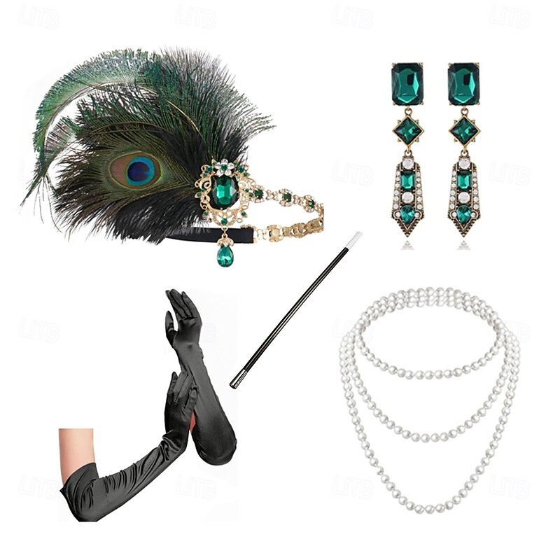 1920s The Great Gatsby Flapper Headband The Great Gatsby Feather Retro Sparkling Glitter Crystal / Rhinestone Fancy Dress Women's Carnival Valentine's Day Masquerade Party Evening Wear Masquerade3