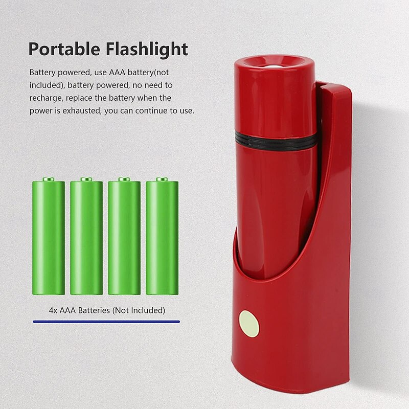 Wall Mounted Flashlight Flashlight, LED High Brightness Battery Powered Small Emergency Flashlight, Escape Lighting Torch for Home, Hotel, and Emergency Use3
