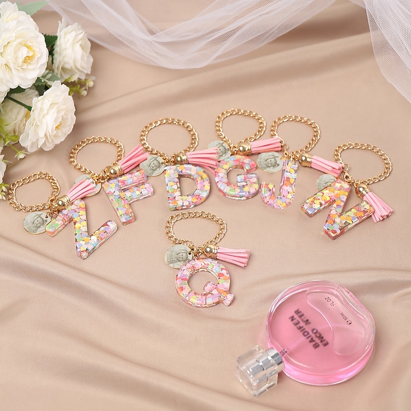 Personalized Initial Photo Charm Tag for Cups, Custom Letter and Picture Keychain, Gift for Family Friends Lovers, Birthday Anniversary Practical Mug ID