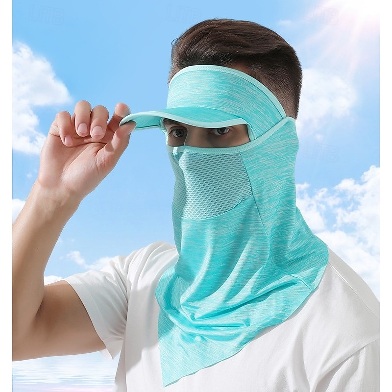 Breathable Sunscreen Ice Silk Face Mask with Neck Gaiter for Outdoor Activities