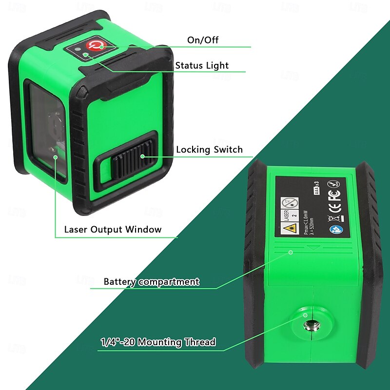 Multifunctional 2 Lines Level 4 Self-Leveling Hine Reable Lithium Battery Leveling Omnidirectional Ground Wall Sticker Waterproof Home Improvement2