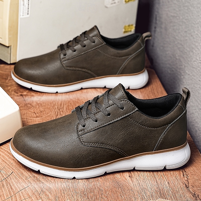 Men's Faux Leather Oxford Sneakers – Stylish Lace-Up Casual Shoes for Work, Weekend Outings  and Office Wear4