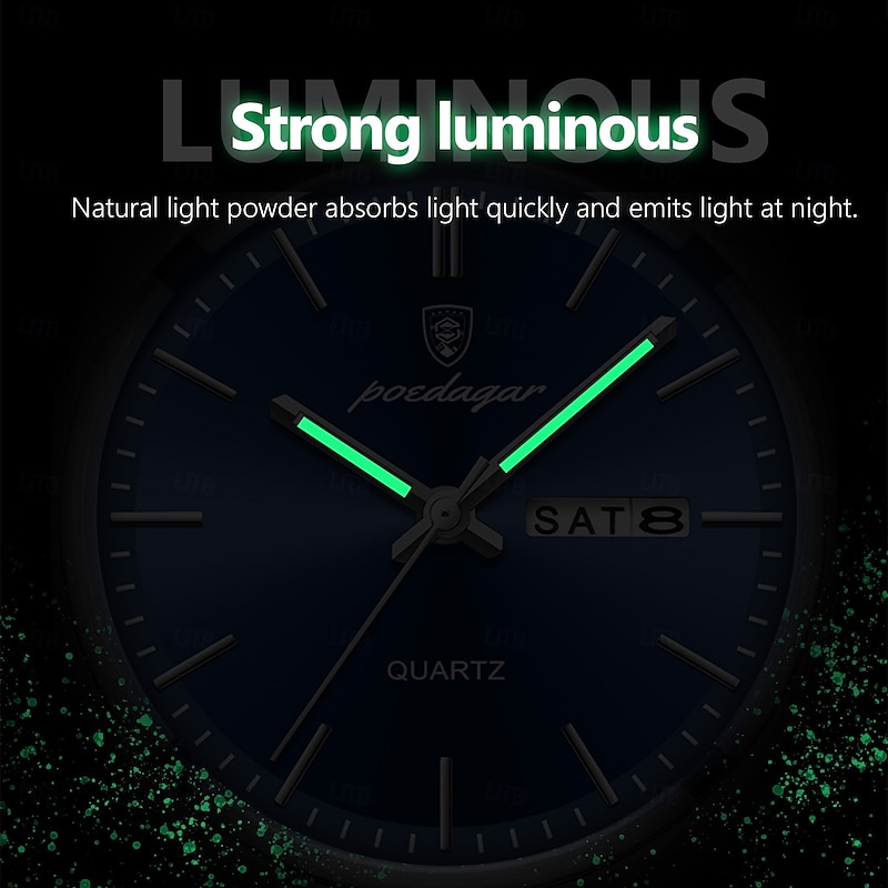 Luxury Quartz Men's Sports Wristwatch, Waterproof, Luminous Date Week, Stainless Steel, Classic Male Watch3