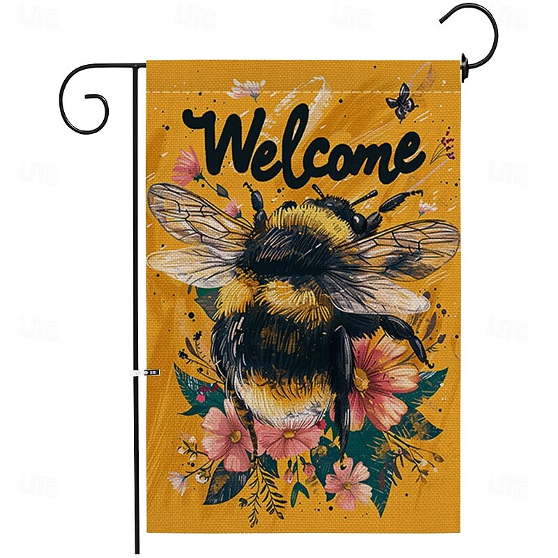 Summer Bees Garden Flag 12 x 18 Inch Yard Patio Flags, Small Garden Flags for Outside, Outdoor Flags, Holiday Garden Flags3