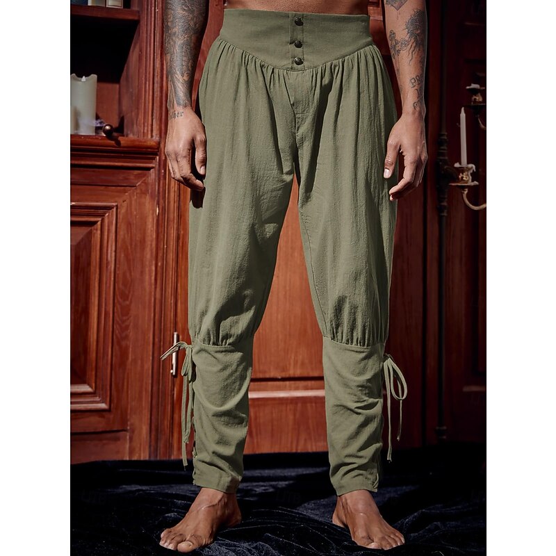 Retro Vintage Medieval Renaissance Pirate Pants Pirate Knight Ritter Viking Solid Colored Fancy Dress Men's Pirate Fantasy Halloween Carnival Masquerade Carnival Performance Stage Adults' Pants All3
