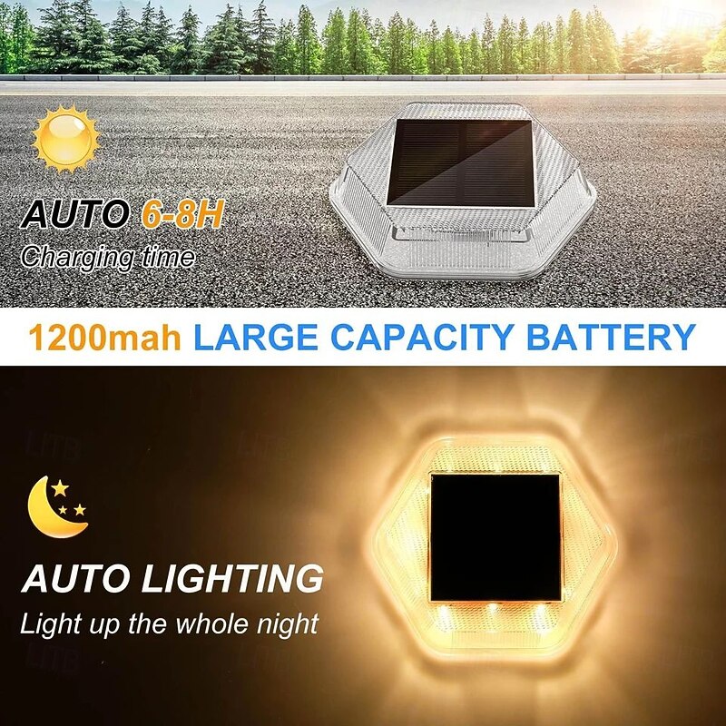 4 Pcs Solar LED Underground Lights Outdoor IP65 Waterproof Garden Light Garden Steps Stairs Lawn Lighting Decoration4