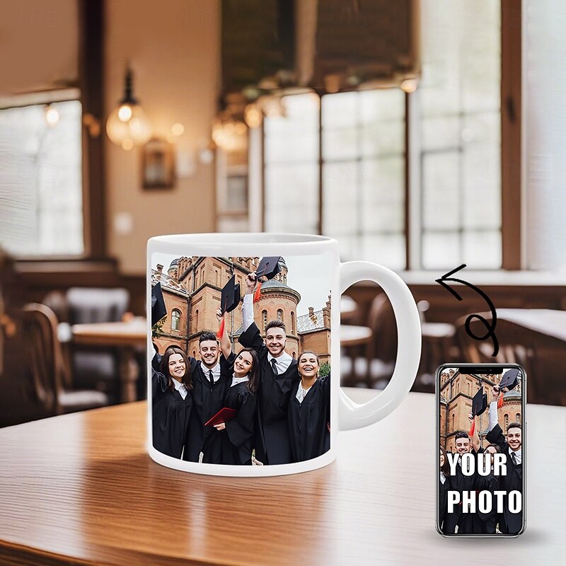 Personalized Graduation Gift MugClass of 2025 Custom Photo Coffee Cup Graduate Gift for Him or Her Congrats Graduation Party Favor 11oz Ceramic Keepsake Cup