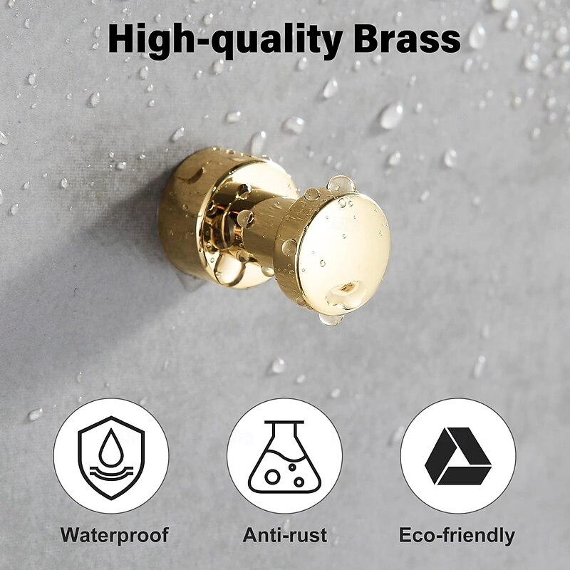 Bathroom Robe Hooks Brass, Wall Mounted Bathroom Towel Hook Coat Hook 3PCS/5PCS4