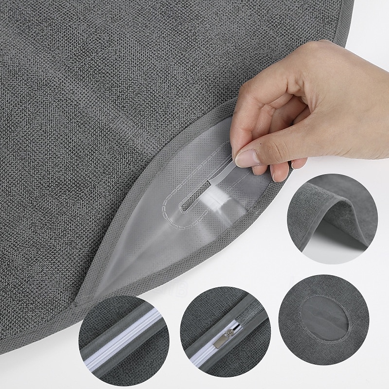 5pcs Garment Dust Cover, Linen Hanging Clothes Protector, Long Non-Woven Fabric Coat and Suit Storage Bag, Dustproof Cover for Jackets and Dresses4