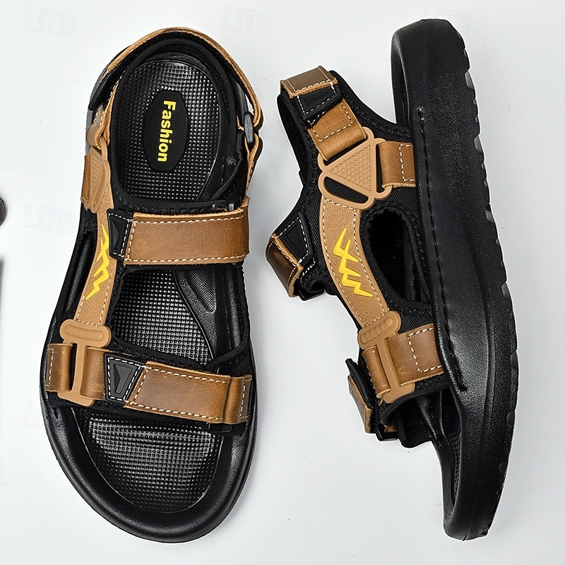 Men's Black Sporty Sandals with Adjustable Straps and Sturdy Sole – Versatile Footwear for Hiking, Walking and Casual Wear3