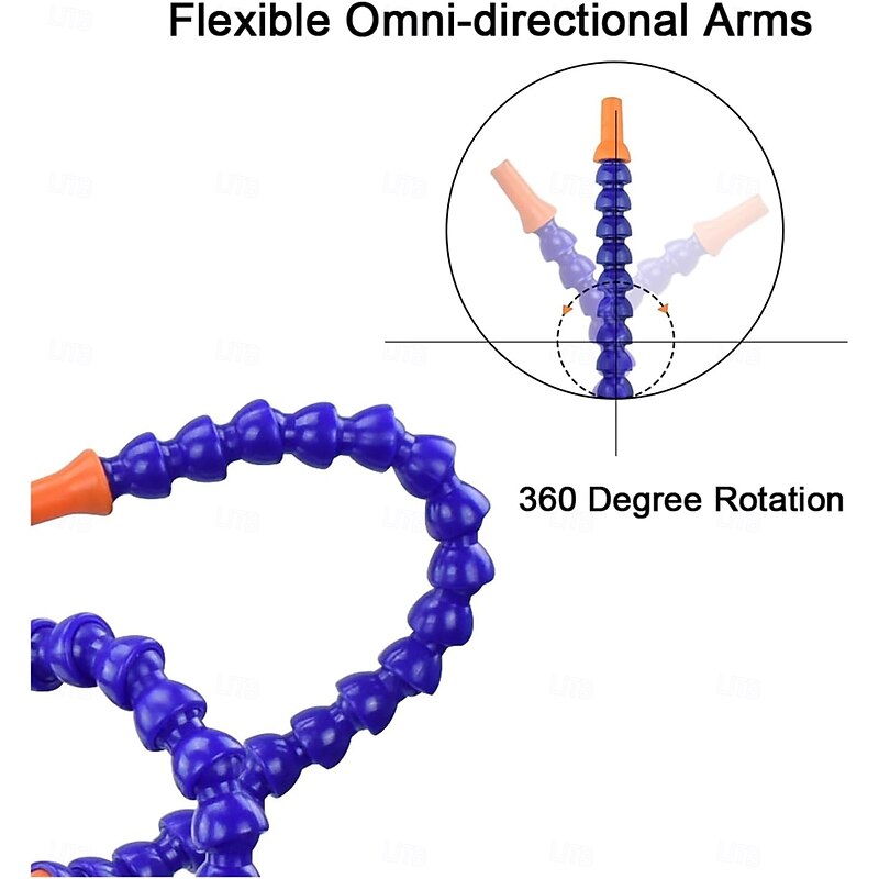 Helping Hands Third Hand Soldering 4 Arms with Adjustable Vise Tabletop-Clamp Base Perfect for Pcb Repair, Jewelry Solder Holder3