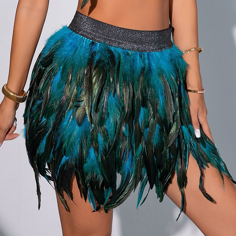 Drag Queen Halloween Feather Skirt Pride Rainbow Sexy Costume Adults' Women's Unisex Halloween Carnival Pride Parade Pride Month Easy Halloween Costumes Dress Up4