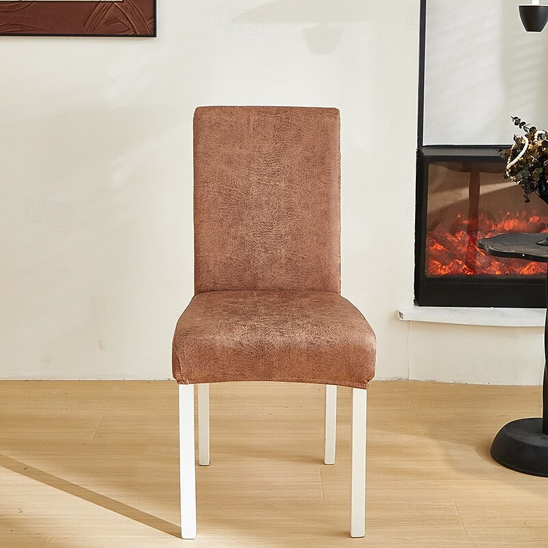Dining Chair Cover Thickened Waterproof Anti-fouling  Leather All-inclusive Home Restaurant Chair Covers Technology Cloth2