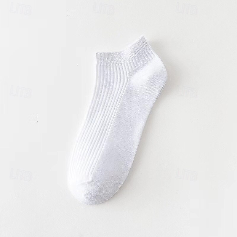 Men's 10 Pairs Multi Packs Socks Running Socks Casual Socks Black White Color Plain Vacation Sports & Outdoor Daily Basic Medium Spring Fall Fashion Casual2