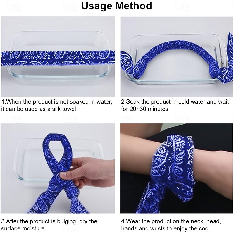 Cool Hair Band Quick Scarves Cooling Bandanas Collar Sports Towel Sport Headbands for Women Sports Supplies Cooling Neck Wraps Ice Towel Quick Dry Travel Polyester Cotton2