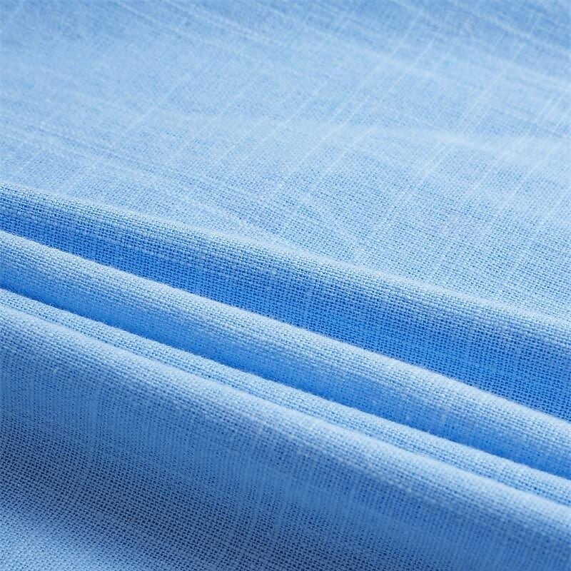 Men's Shirt Linen Shirt Band Collar Shirt Popover Shirt Summer Shirt Beach Wear Solid Color Vacation Street White Navy Blue Sky Blue Short Sleeve Mandarin Collar Summer Spring Clothing Apparel4