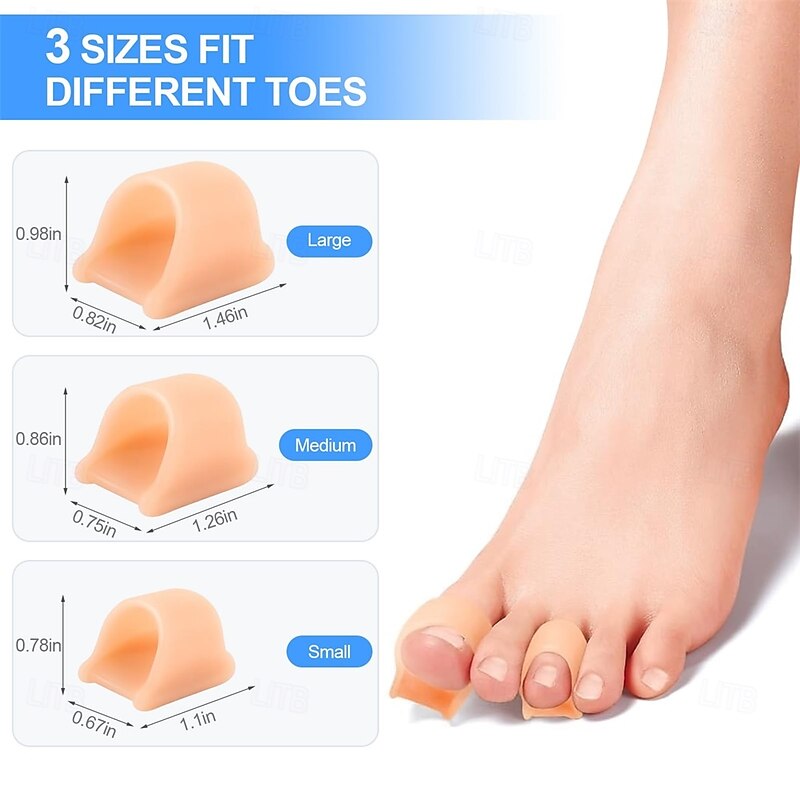 Hammer Toe Corrector 6 Pack Toe Spacers Toe Straighteners for Curled Toes Bunion Corrector for Preventing Rubbing Relieve Pressure2