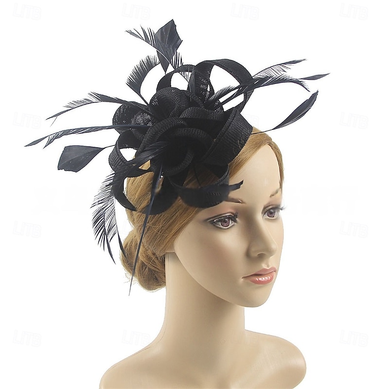 Headdress Feather Fedora Hat Wedding Evening Party Tea Party Horse Race Cocktail Elegant Vintage Cute With Feather Headpiece Headwear2