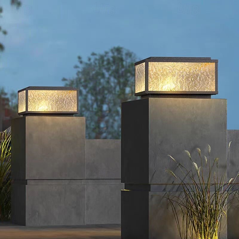 LED Outdoor Wall Light Warm White 20/25/30/40cm 1-Light Modern Pillar Light Acrylic Metal 20W Standards for Garden and Patio Posts Fence Deck Outdoor Fence Deck Cap Light 110-240V4