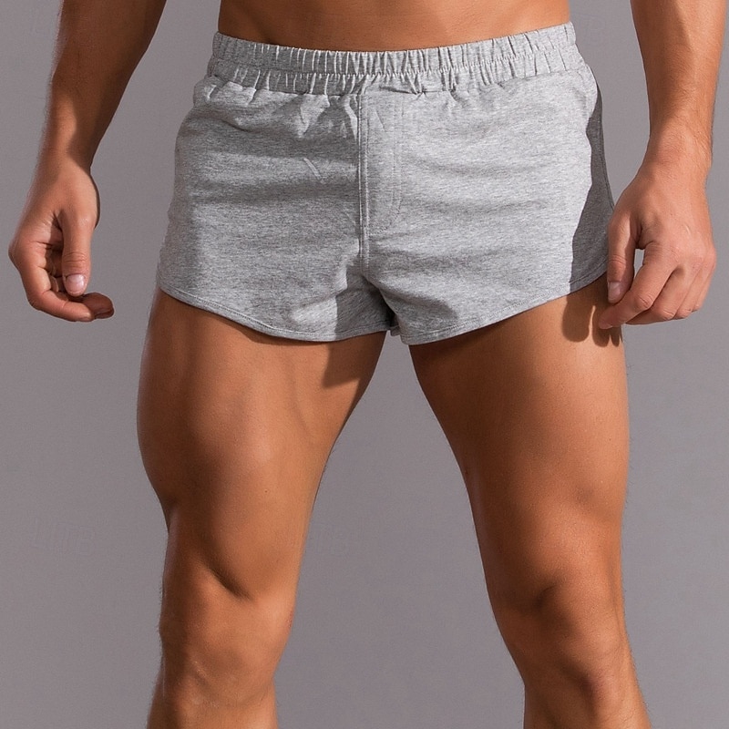 Men's Shorts Summer Shorts Casual Shorts Pocket Elastic Waist Plain Comfort Breathable Short Casual Daily Classic Casual Black Light Grey - Main Image