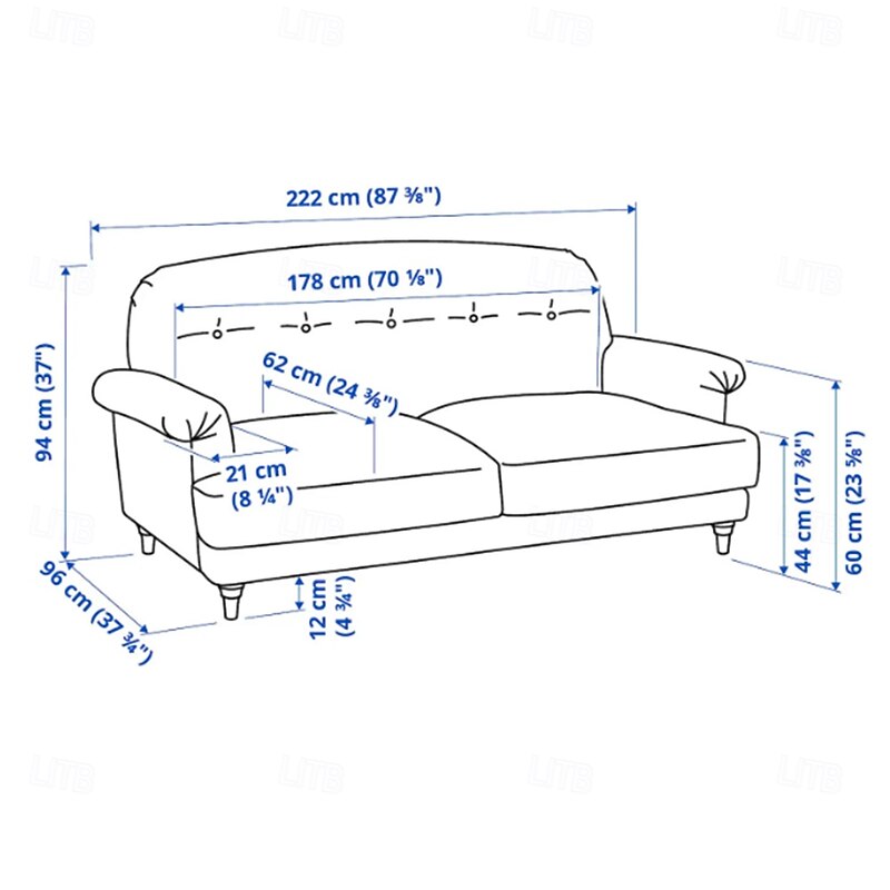 2seater Sofa Cover Floral Quilted 100% Cotton Slipcovers ESSEBODAcover LITB PRIME cover2