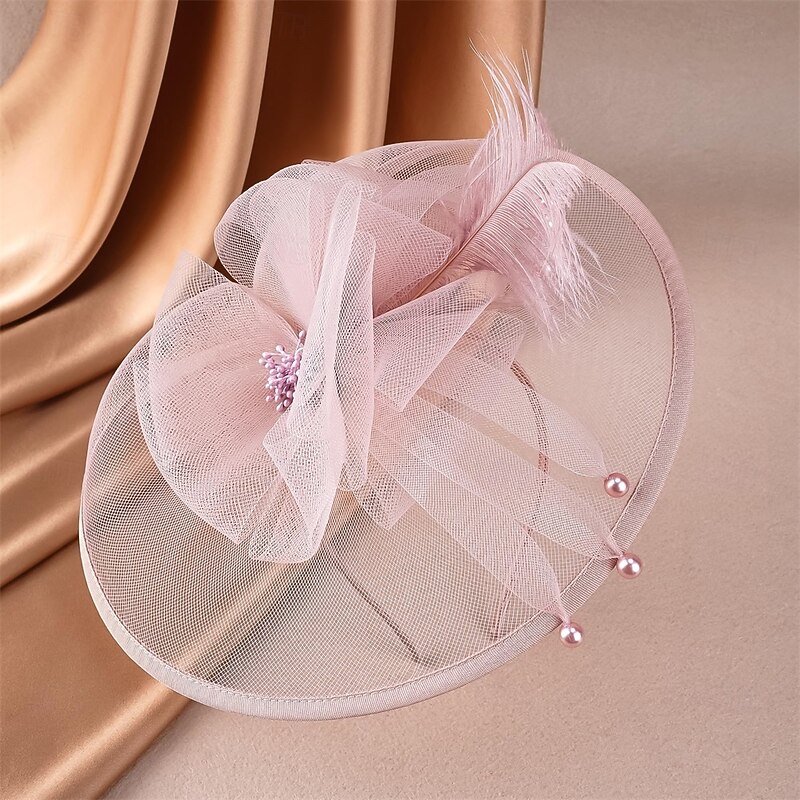 Feather Tea Party Fascinator - 2025 Kentucky Attire Derby Hat with Hairpin, 1920s 50s Hats for Lady Woman Girls3