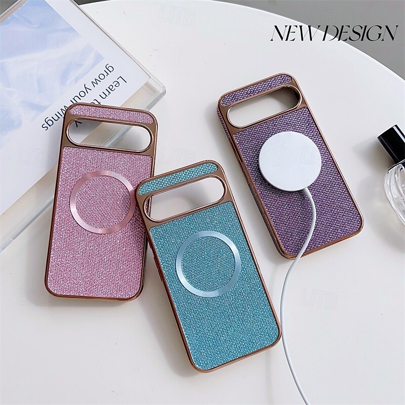 Phone Case For Google Pixel 9 Pro Pixel 9 Pro XL Pixel 8 Pro Pixel 8 Pixel 9 Back Cover Magnetic Adsorption Magnetic Support Wireless Charging Shockproof Color Gradient Geometric Pattern PC PU Leather2