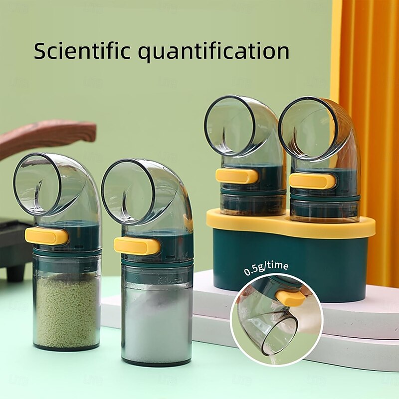 Salt Pepper Shaker Set - Salt Shakers for Camping, Picnics, Outdoor Activities, Kitchen Lunch Boxes, and Travel. Sealed and Controlled Salt and Pepper Dispensers for Healthy Cooking3