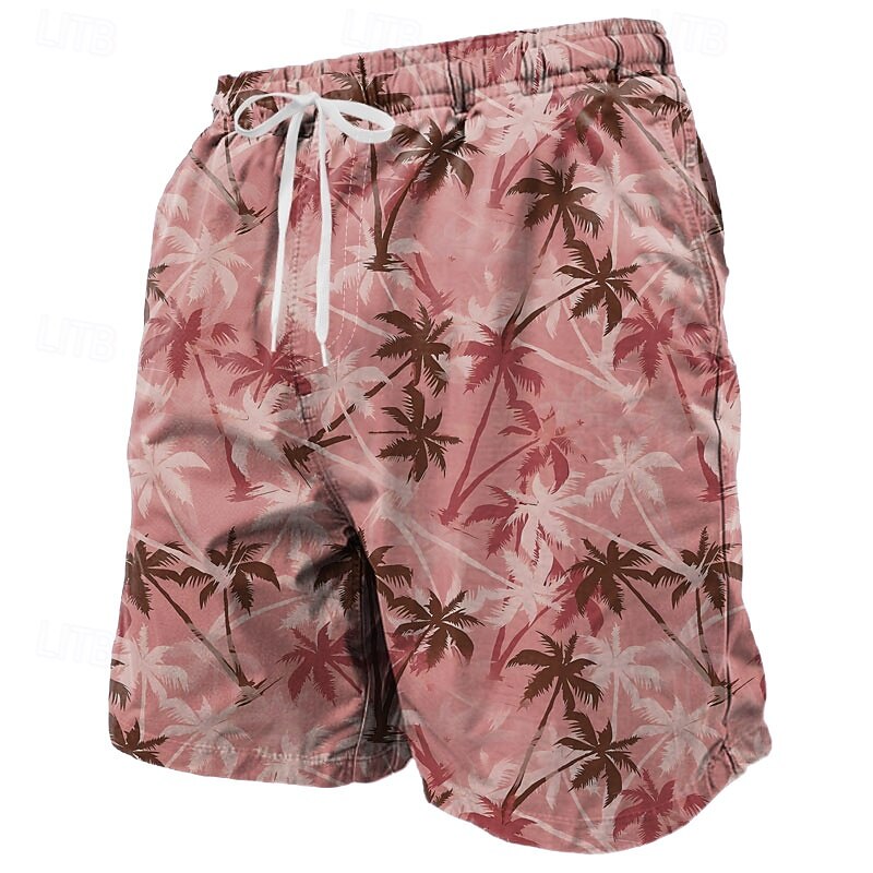 Men's Coconut Tree Gradient Color Tropical Plants Swim Shorts Board Shorts Swimming Trunks Mid Waist Hawaiian Beach Vacation Wear Side Pockets Mesh Lining Elastic Drawstring Waist Designer Clothing3