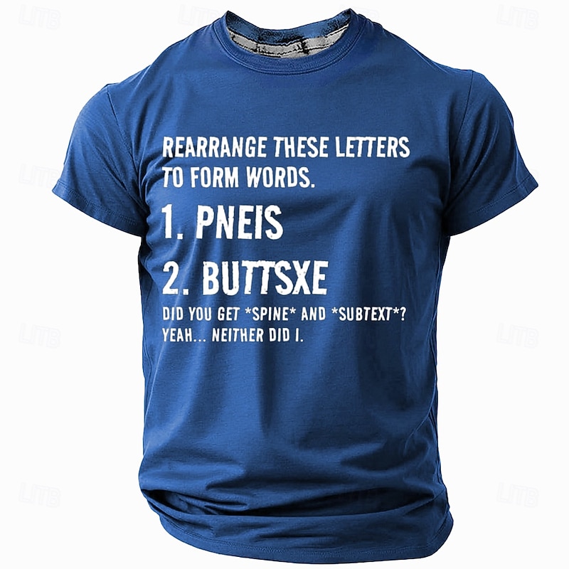 Men's Funny Graphic T-Shirt - Adult Wordplay Letter Puzzle Humor Tee2
