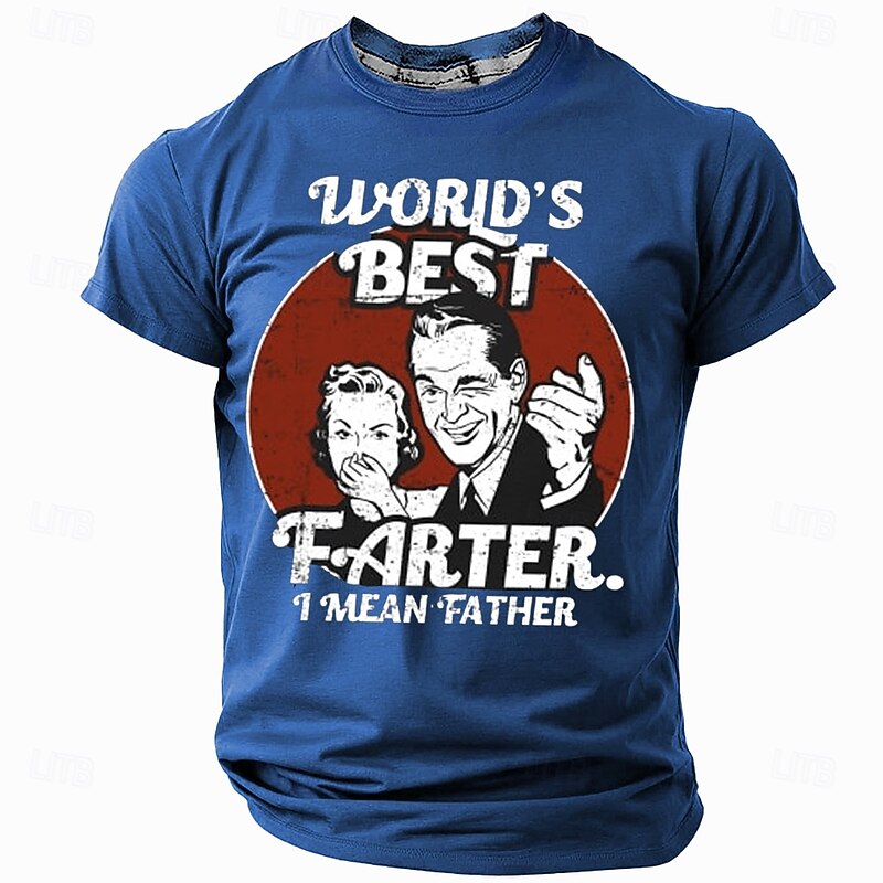 Mens Funny T-Shirt World's Best Farter I Mean Father Dad Joke Short Sleeve Graphic Tee