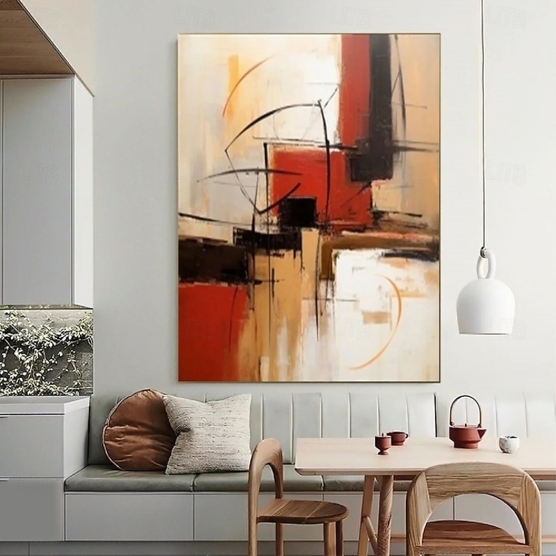 Oil Painting Hand Painted Square Abstract Classic  paintings Pure Hand-painted Oil Painting Brown Modern Hanging Painting Black white Abstract For Home Decoration Painting Wall Art2