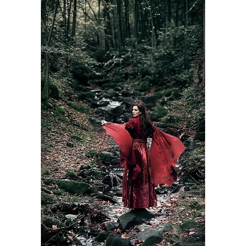 Medieval Renaissance Dress Prom Dresses Witch Viking Celtic Knight Fancy Dress Women's Celtic Royal Walpurgis Night Halloween Carnival Masquerade Performance LARP Ren Faire Adults' Dress2