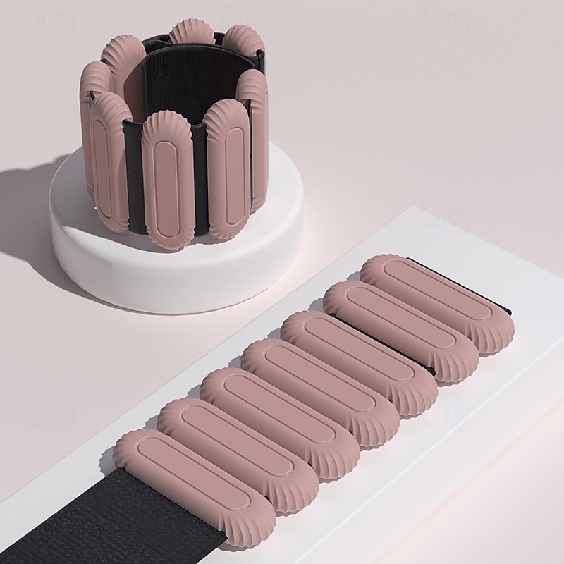 1 Pair Silicone Weighted Wristbands for Swimming and Fitness, Adjustable Wrist and Ankle Weights for Pilates Outdoor Sports Exercise Training