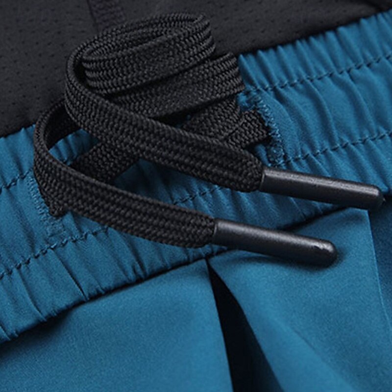 Men's Running Shorts Patchwork Outdoor Regular Fit Quick Dry Breathable Shorts Elastic Waist 2 in 1 Blue Grey Hunting Climbing Camping / Hiking / Caving M L XL XXL4