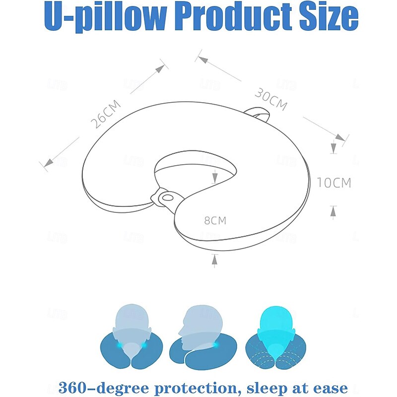 Neck Pillow for Traveling, Upgraded Travel Neck Pillow for Airplane 100% Pure Memory Foam Travel Pillow for Flight Headrest Sleep, Portable Plane Accessories2