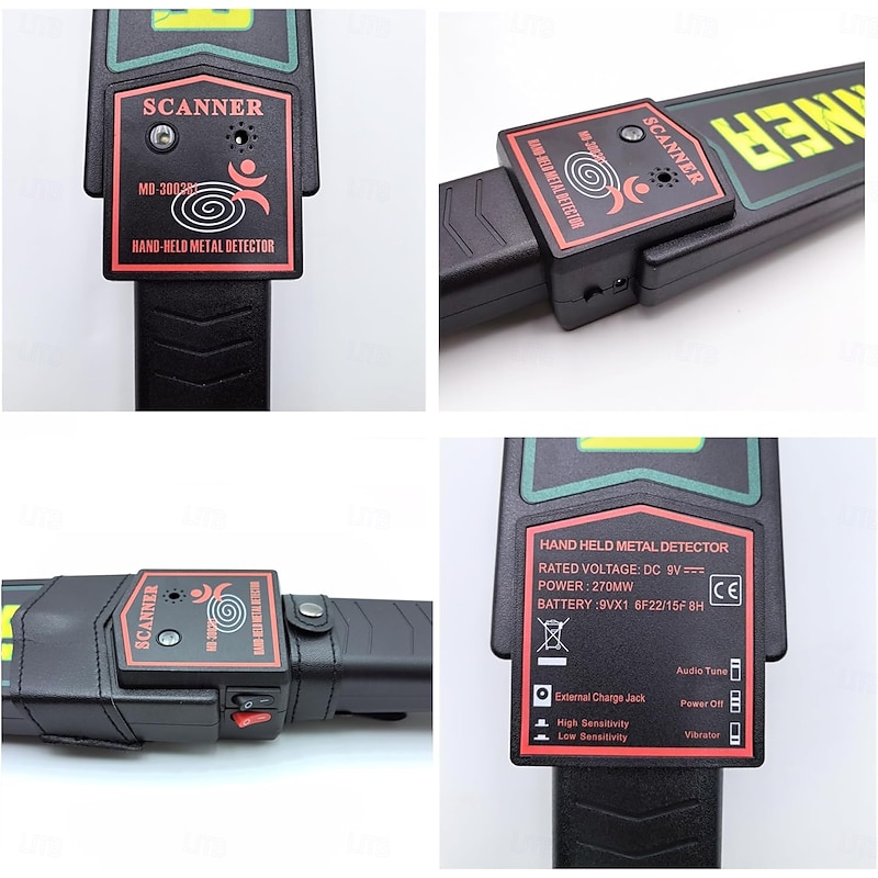 Handheld Metal Detector Wand,Security Wand,Safety Bars, Portable Adjustable Sound & Vibration Alerts, Detects Weapons Knivers Screw3