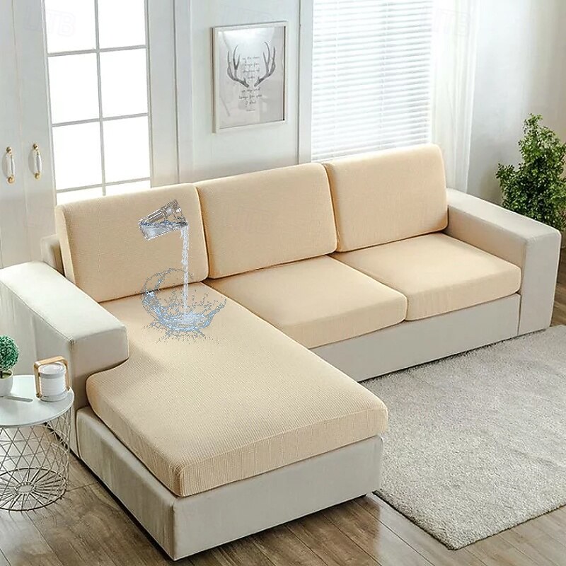 Elastic Waterproof Sofa Cushion Covers Jacquard Thick Sofa Seat Cover for Living Room Slipcover Couch Covers Furniture Protector Sofa Cover