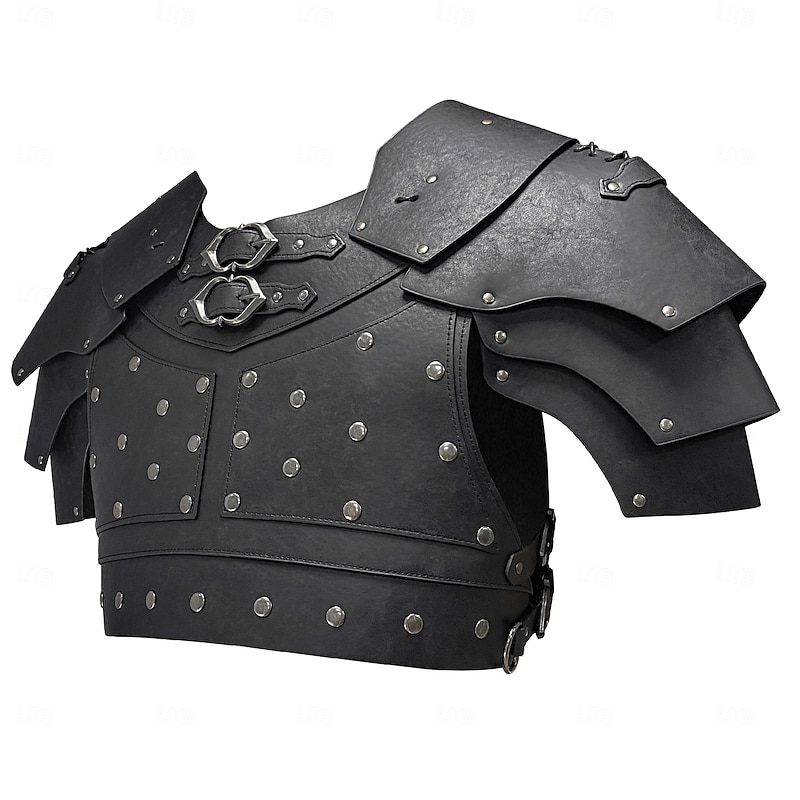 Retro Vintage Medieval Renaissance Armor Pirate Warrior Viking Rivet Solid Color Fancy Dress Men's Viking Halloween Carnival Masquerade Carnival Halloween Masquerade Adults' Shoulder Armor4